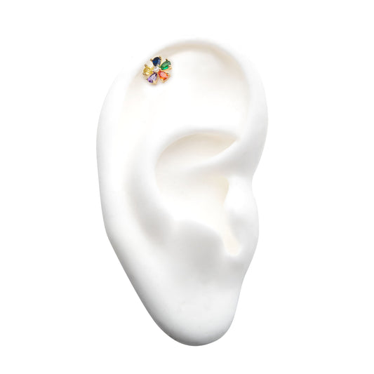 Invictus 14Kt Gold Rainbow Flower Top